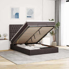 Ottoman bed with mattress 140x190cm fabric dark brown