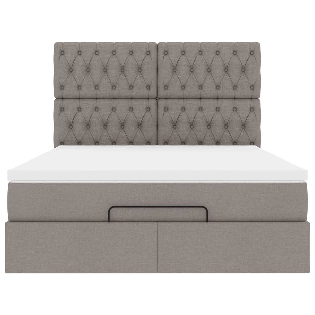 Ottoman Bed Met Matras 140X190Cm Stof 140 x 190 cm Taupe