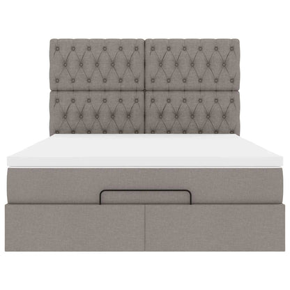 Ottoman Bed Met Matras 140X190Cm Stof 140 x 190 cm Taupe