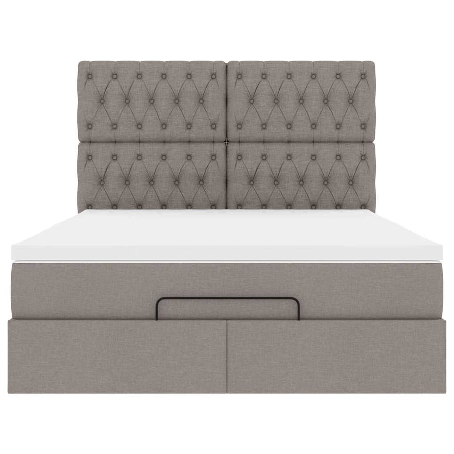 Ottoman Bed Met Matras 140X190Cm Stof 140 x 190 cm Taupe