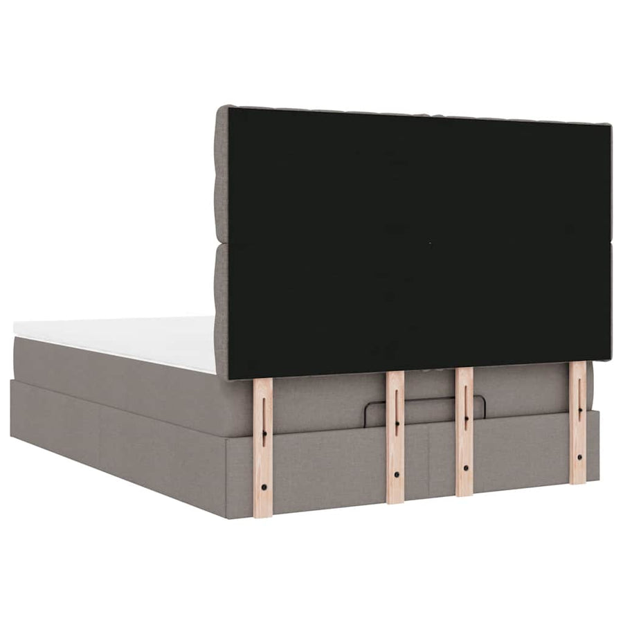 Ottoman Bed Met Matras 140X190Cm Stof 140 x 190 cm Taupe