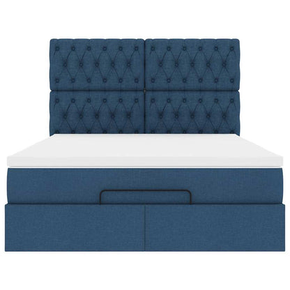 Ottoman bed met matras 140x190cm stof blauw