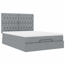 Ottoman bed met matras 140x200cm stof lichtgrijs