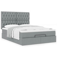 Ottoman bed met matras 140x200cm stof lichtgrijs