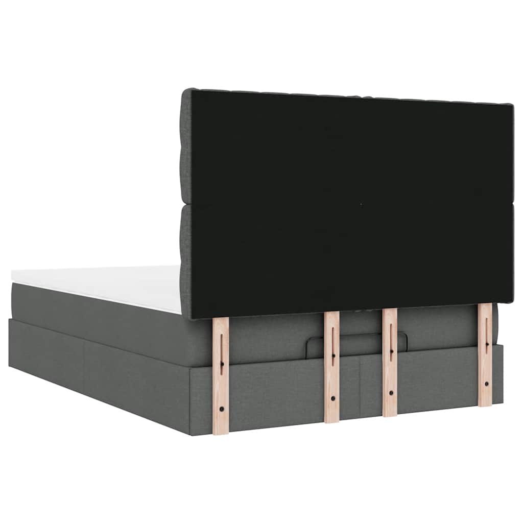 Ottoman bed met matras 140x200cm stof donkergrijs