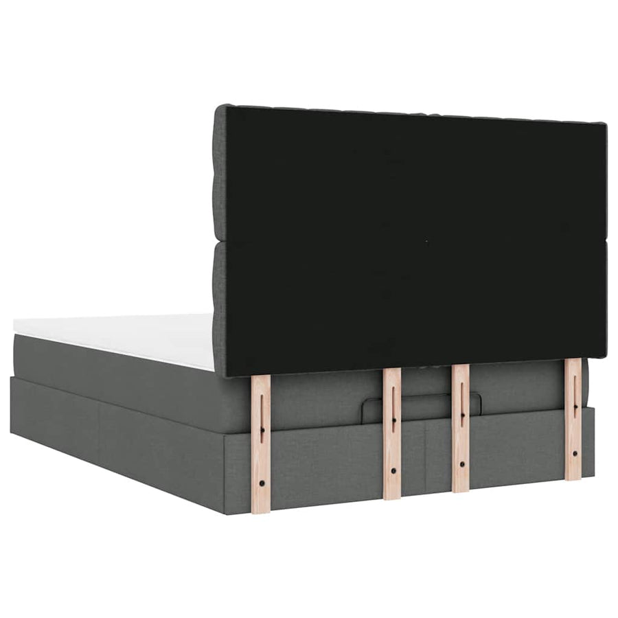Ottoman bed met matras 140x200cm stof donkergrijs