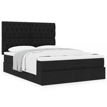 Ottoman bed met matras 140x200cm stof zwart