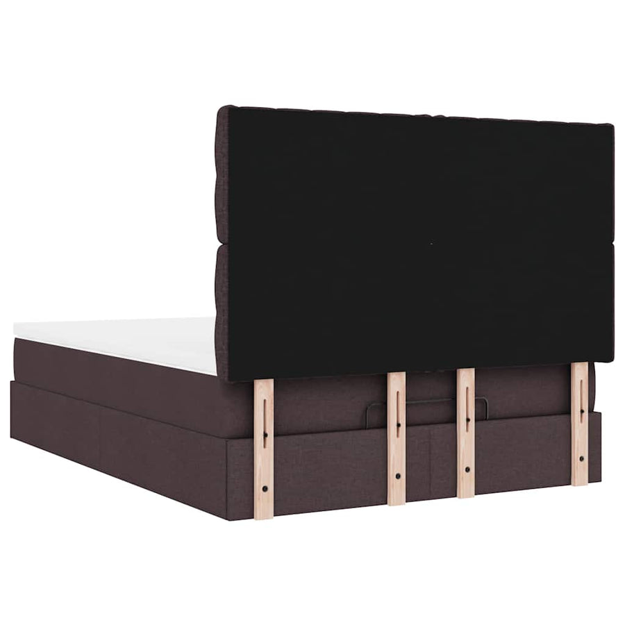 Ottoman bed met matras 140x200cm stof donkerbruin