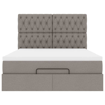 Ottoman bed met matras 140x200cm stof taupe