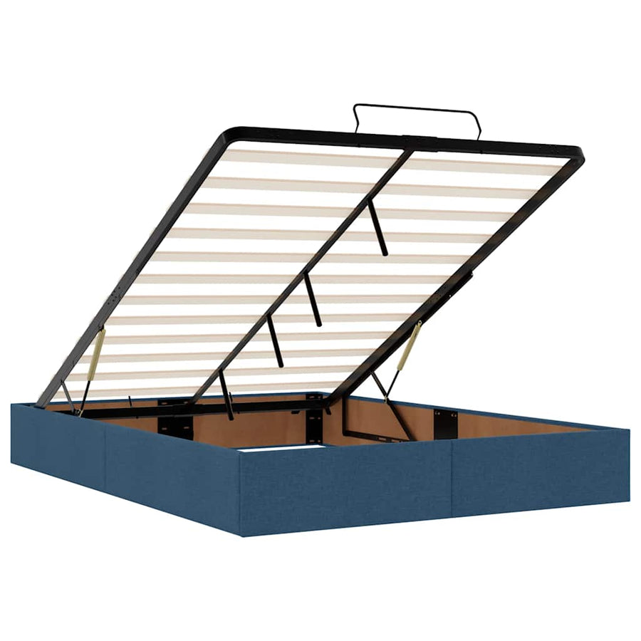 Ottoman bed met matras 140x200cm stof blauw