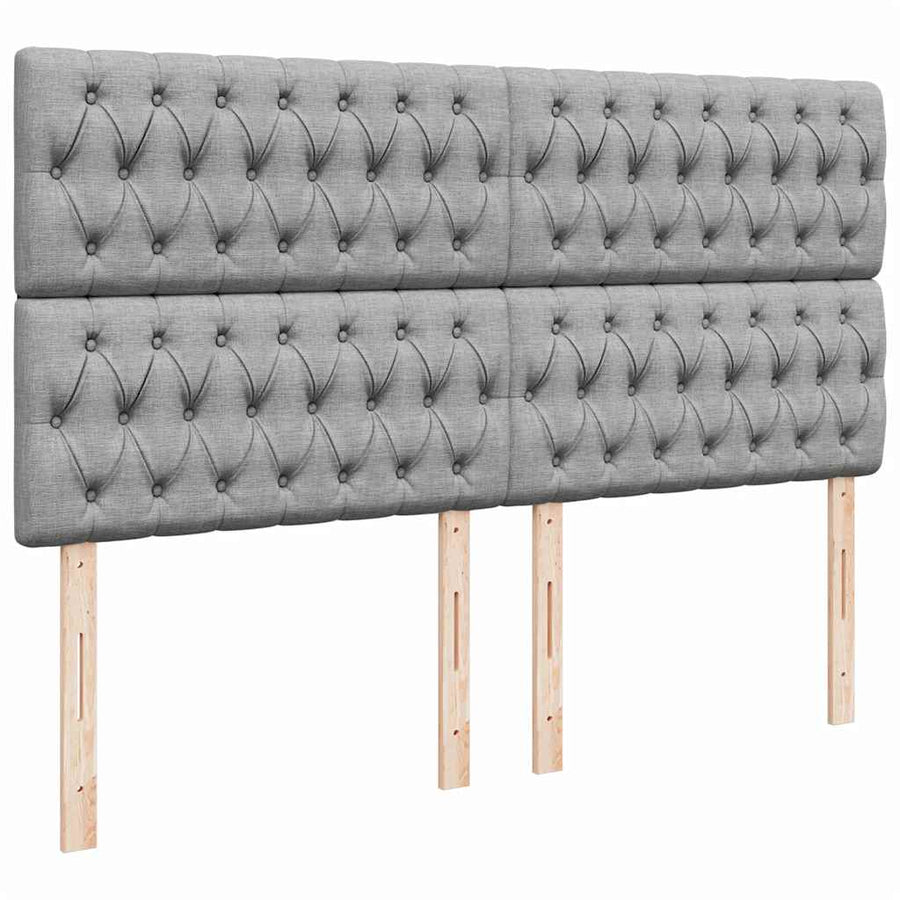 Ottoman bed met matras 160x200cm stof lichtgrijs