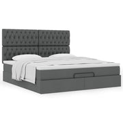 Ottomaans bed met matras 160x200 cm donkergrijs
