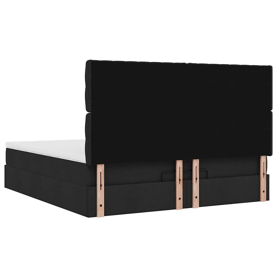 Ottoman bed met matras 160x200cm stof zwart