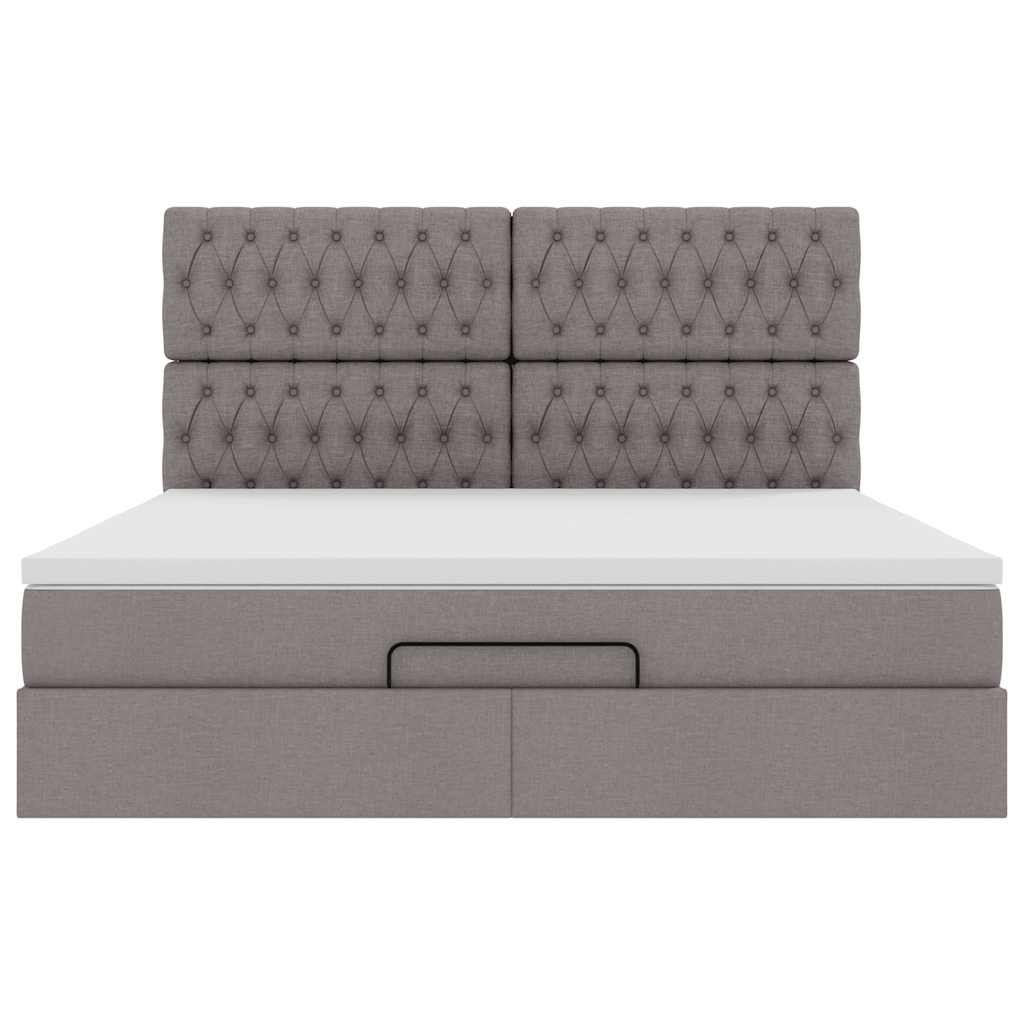 Ottoman bed met matras 160x200cm stof taupe