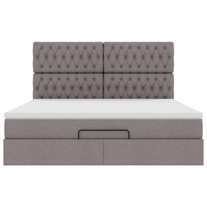 Ottoman bed met matras 160x200cm stof taupe