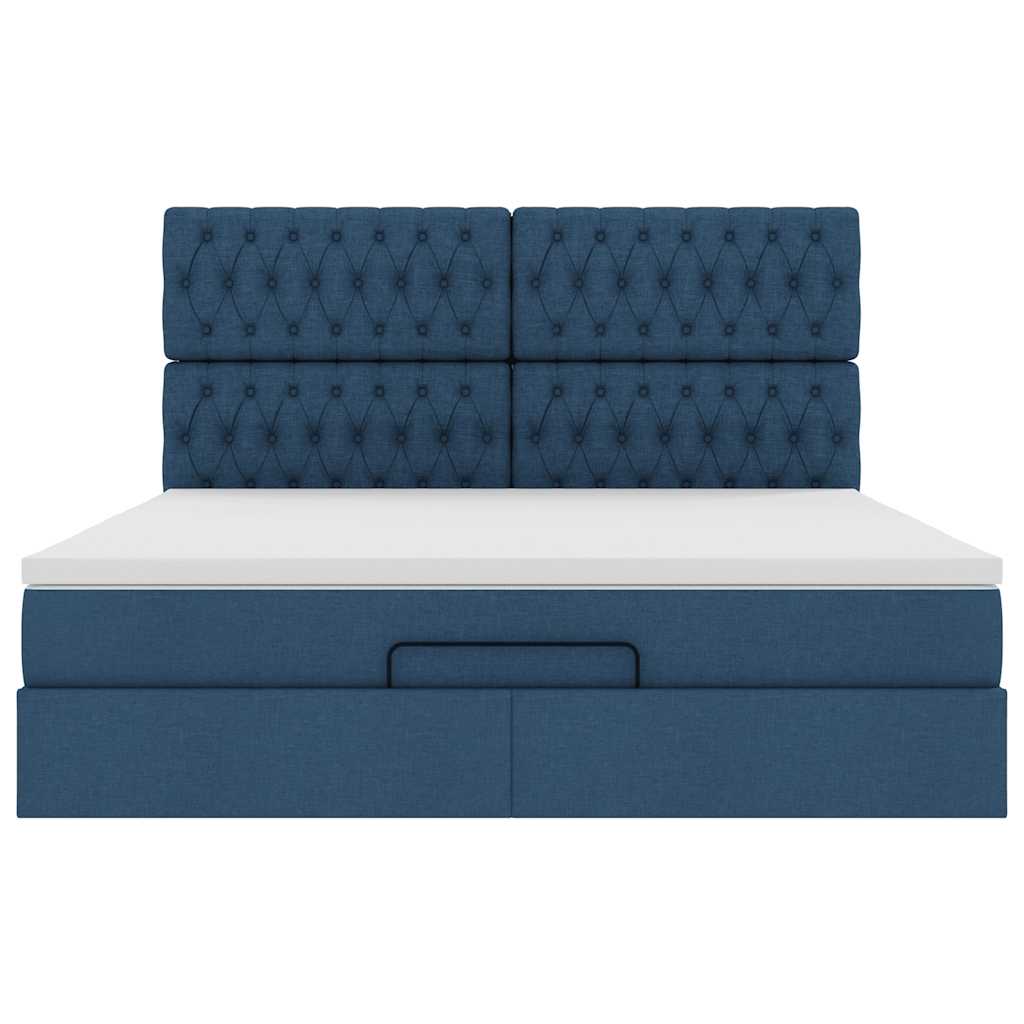 Ottoman bed met matras 160x200cm stof blauw