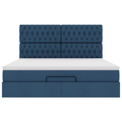 Ottoman bed met matras 160x200cm stof blauw