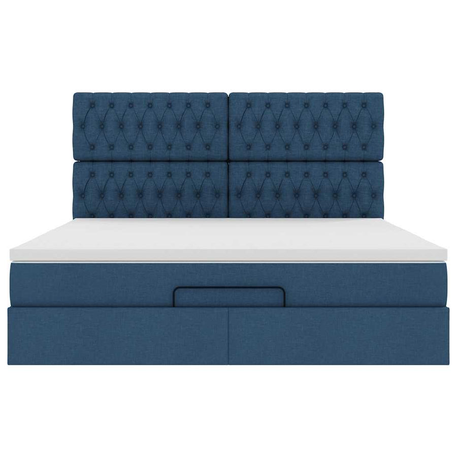 Ottoman bed met matras 160x200cm stof blauw