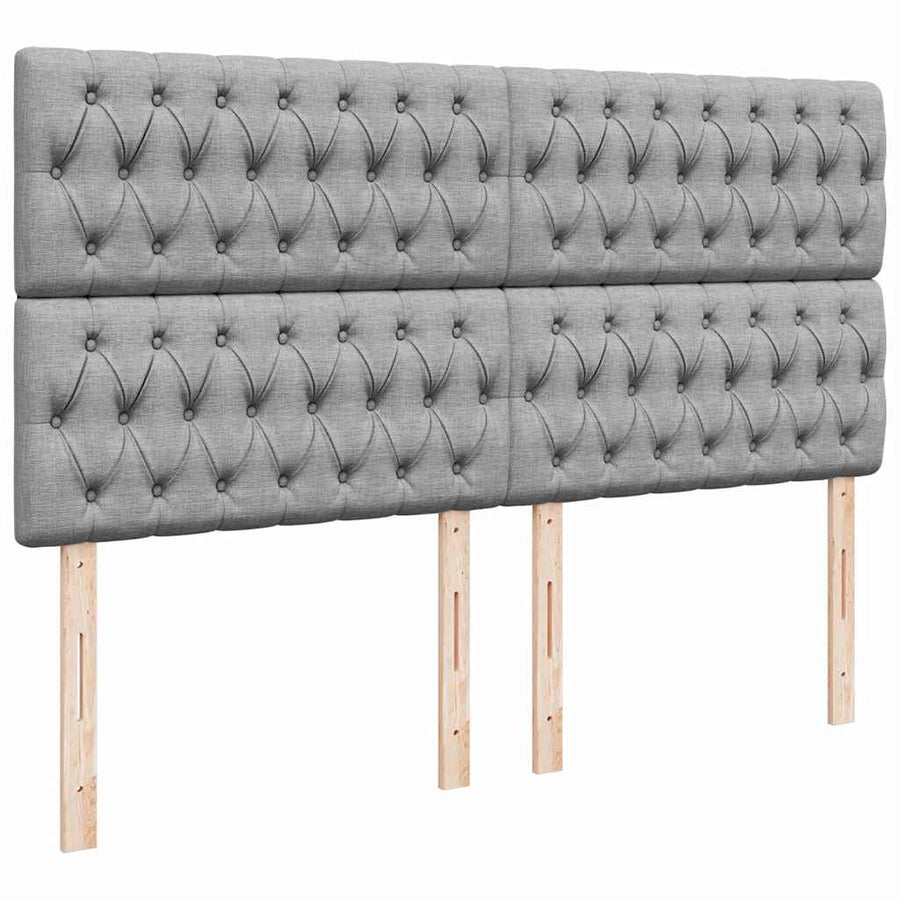 Ottoman bed met matras 180x200cm stof lichtgrijs