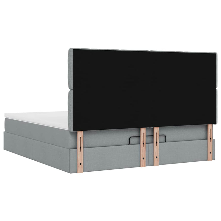 Ottoman bed met matras 180x200cm stof lichtgrijs