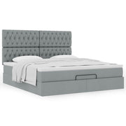 Ottomaans bed met matras 180x200 cm lichtgrijs