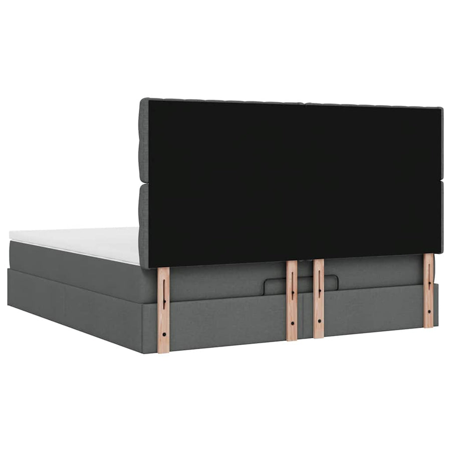 Ottoman bed met matras 180x200cm stof donkergrijs