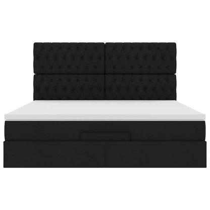 Ottoman bed met matras 180x200cm stof zwart