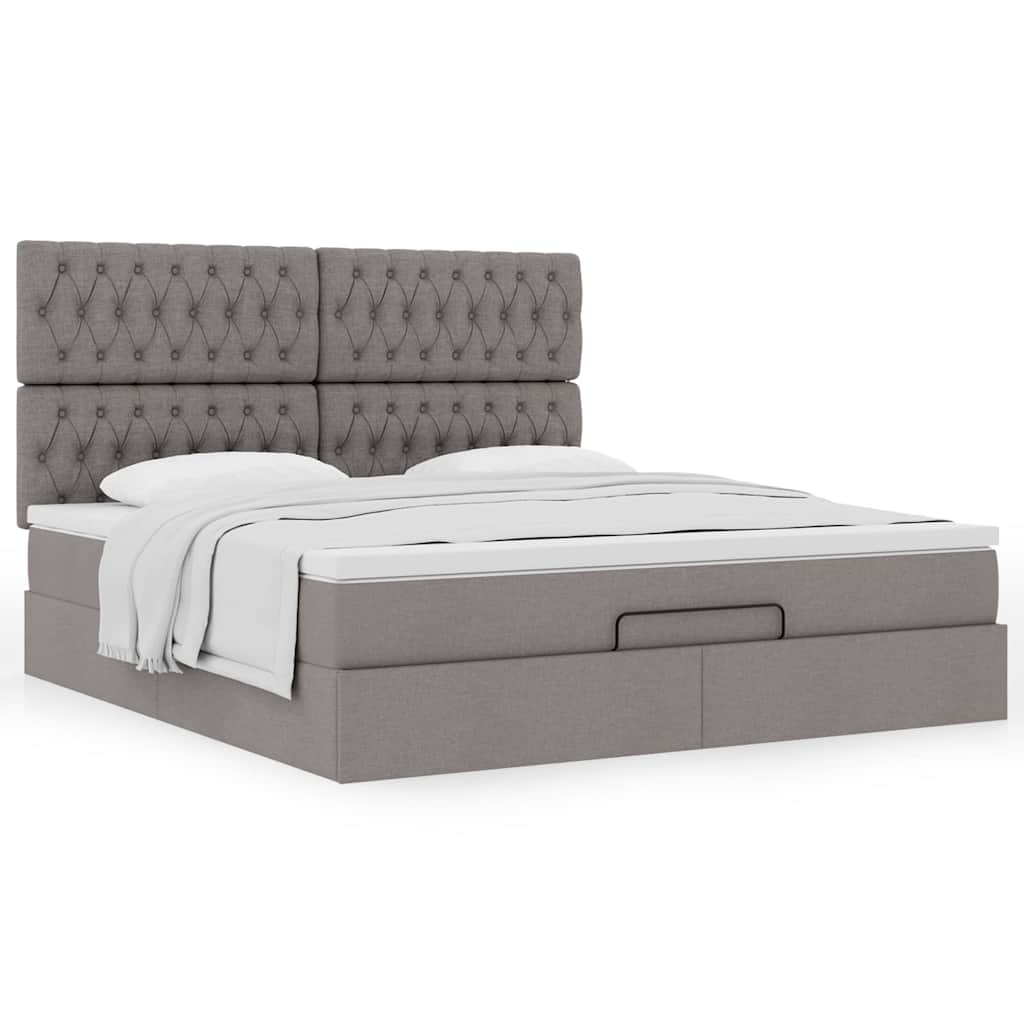 Ottoman bed met matras 180x200cm stof taupe