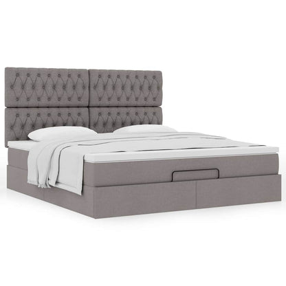 Ottoman bed met matras 180x200cm stof taupe