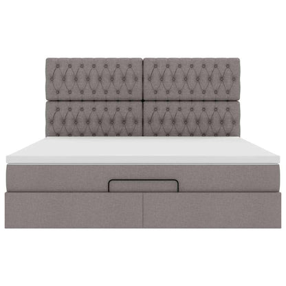 Ottoman bed met matras 180x200cm stof taupe