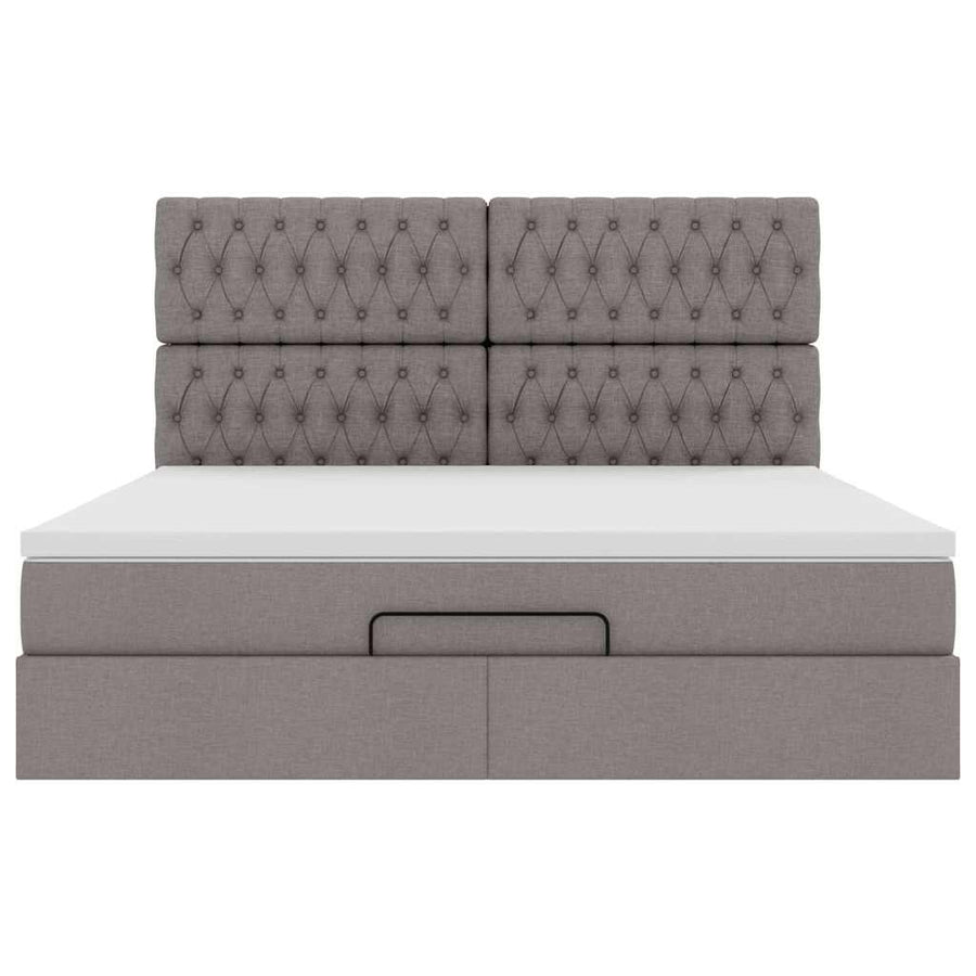 Ottoman bed met matras 180x200cm stof taupe