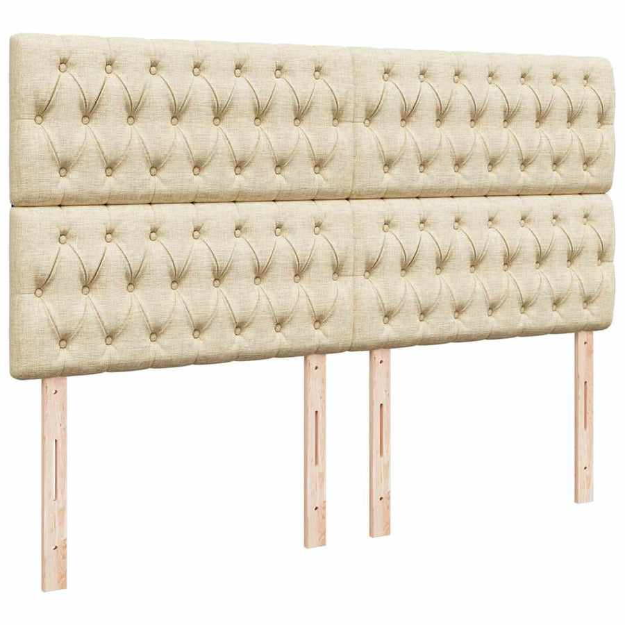 Ottoman bed met matras 180x200cm stof crèmekleurig
