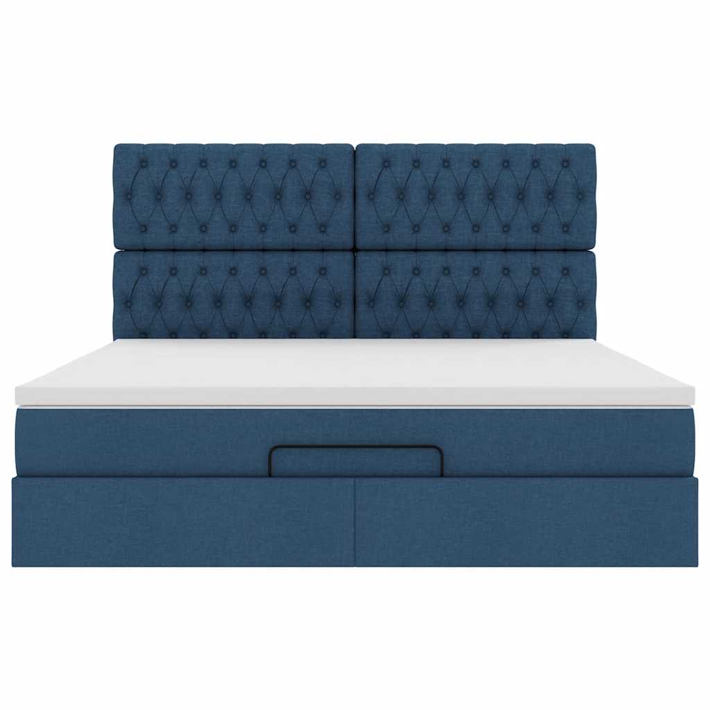 Ottoman bed met matras 180x200cm stof blauw