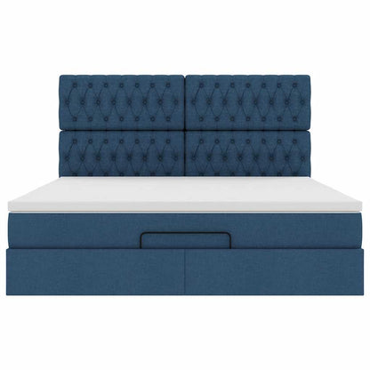 Ottoman bed met matras 180x200cm stof blauw