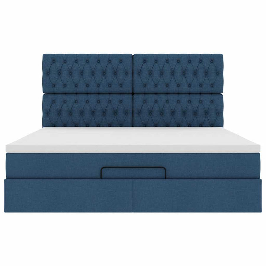 Ottoman bed met matras 180x200cm stof blauw