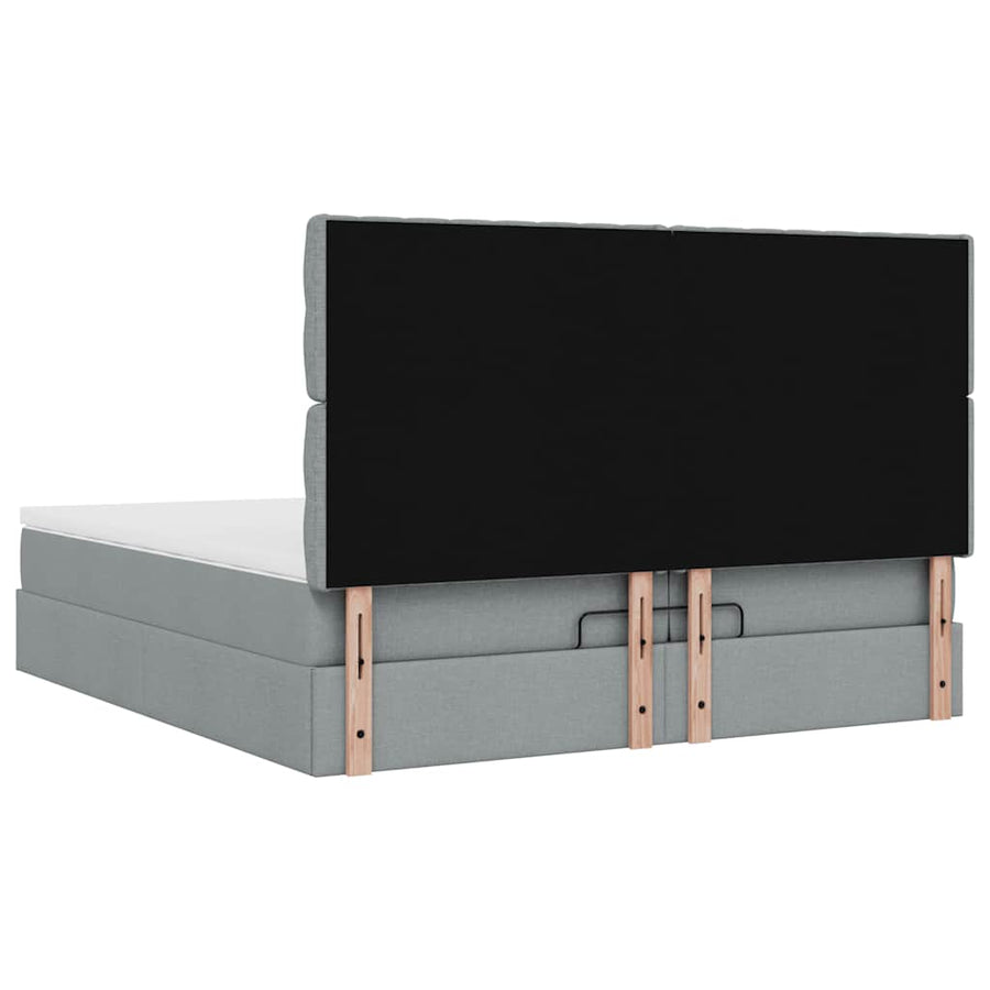 Ottoman bed met matrassen 200x200cm stof donkergrijs