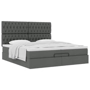 Ottomaans bed met matrassen 200x200 cm donkergrijs