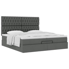 Ottoman bed met matrassen 200x200cm stof donkergrijs