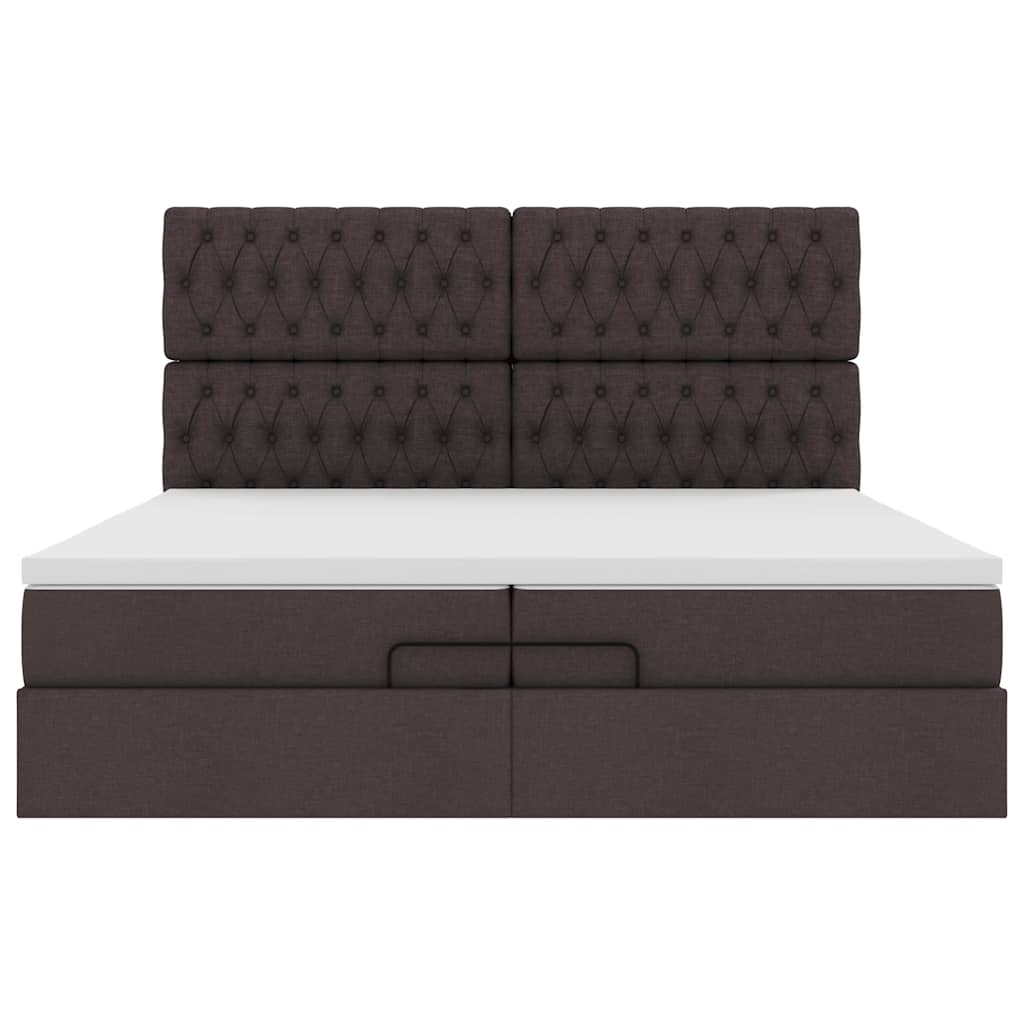 Ottoman bed met matrassen 200x200cm stof donkerbruin