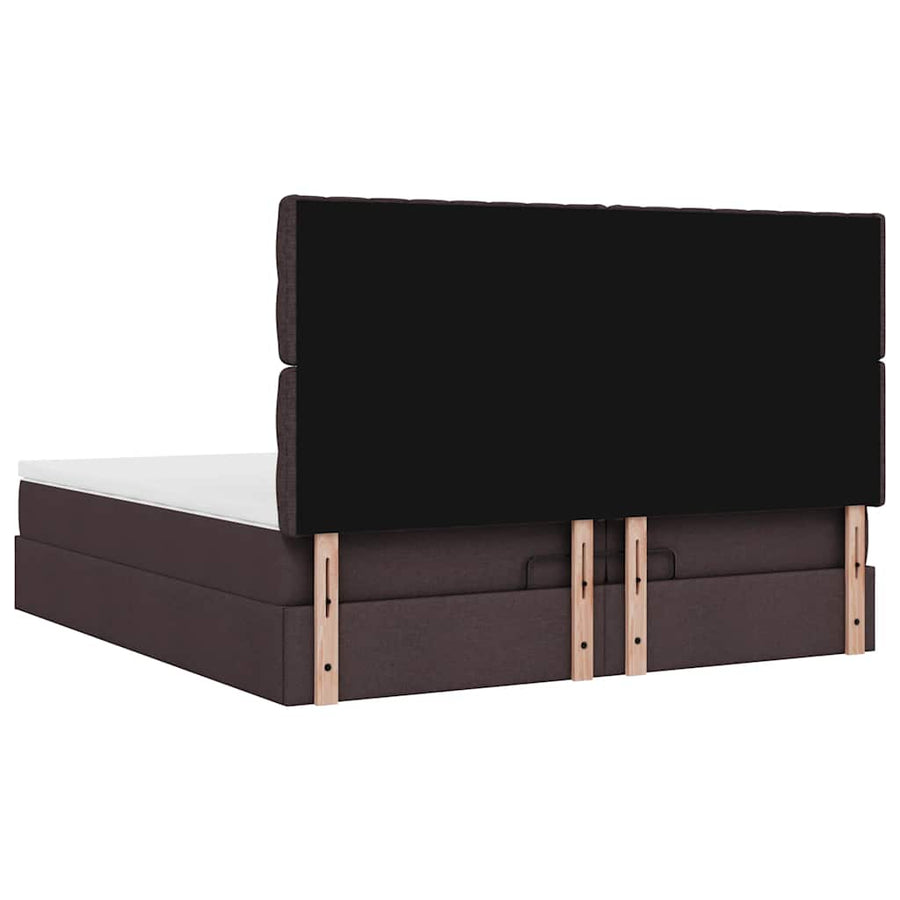 Ottoman bed met matrassen 200x200cm stof donkerbruin