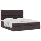 Ottoman bed 200x200 cm donkerbruin stof