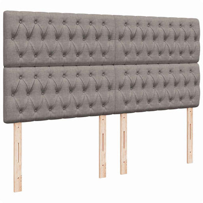 Ottoman bed met matrassen 200x200cm stof taupe