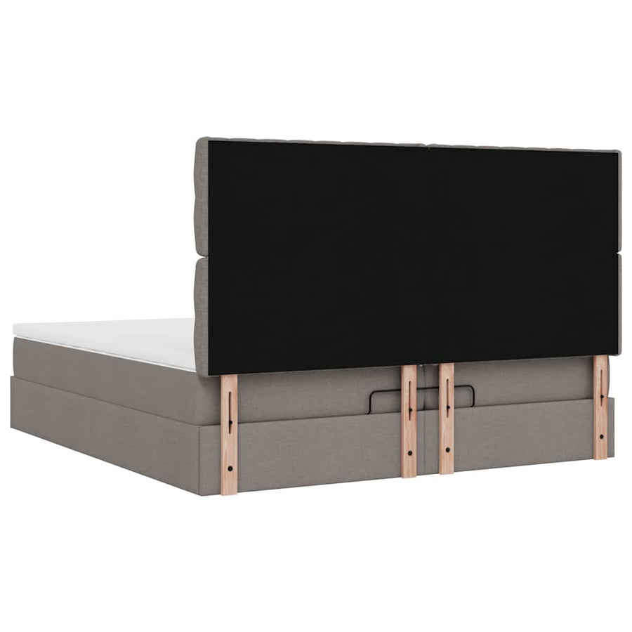 Ottoman bed met matrassen 200x200cm stof taupe