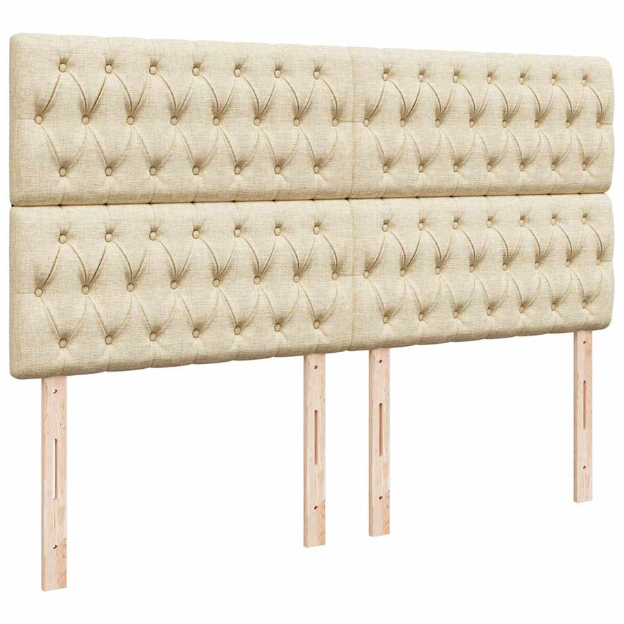 Ottoman bed met matrassen 200x200cm stof crèmekleurig