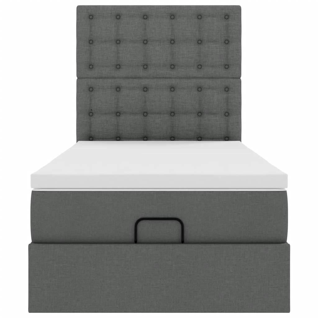 Ottoman bed met matras 80x200cm stof donkergrijs