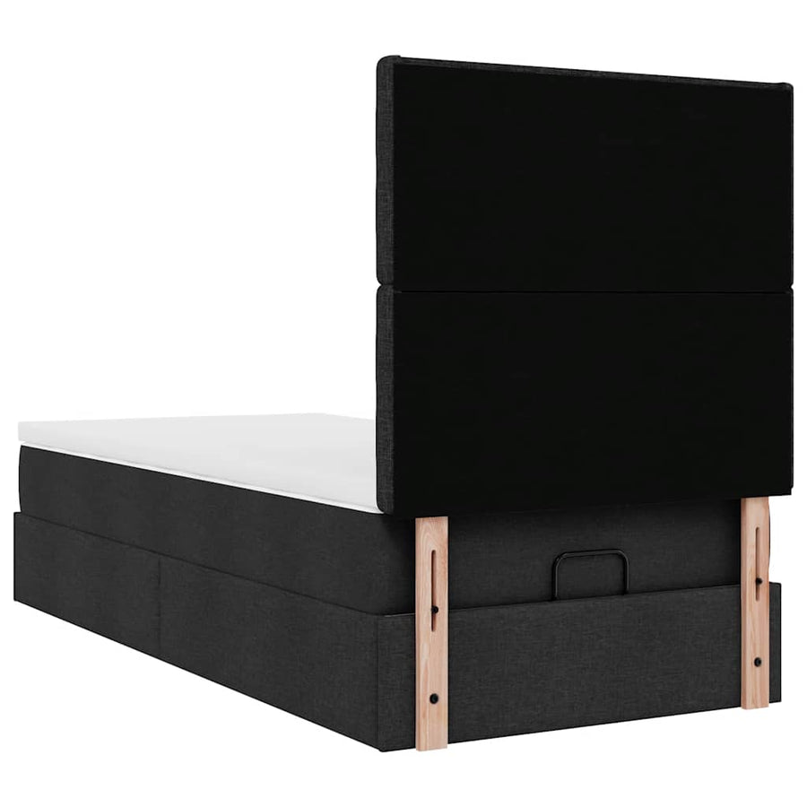 Ottoman bed met matras 80x200cm stof zwart