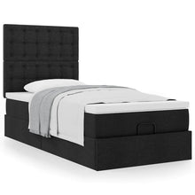 Ottoman bed met matras 80x200cm stof zwart