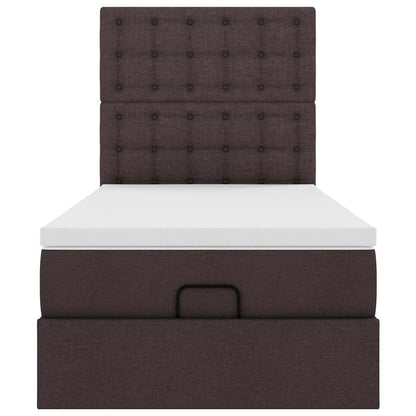 Ottoman bed met matras 80x200cm stof donkerbruin