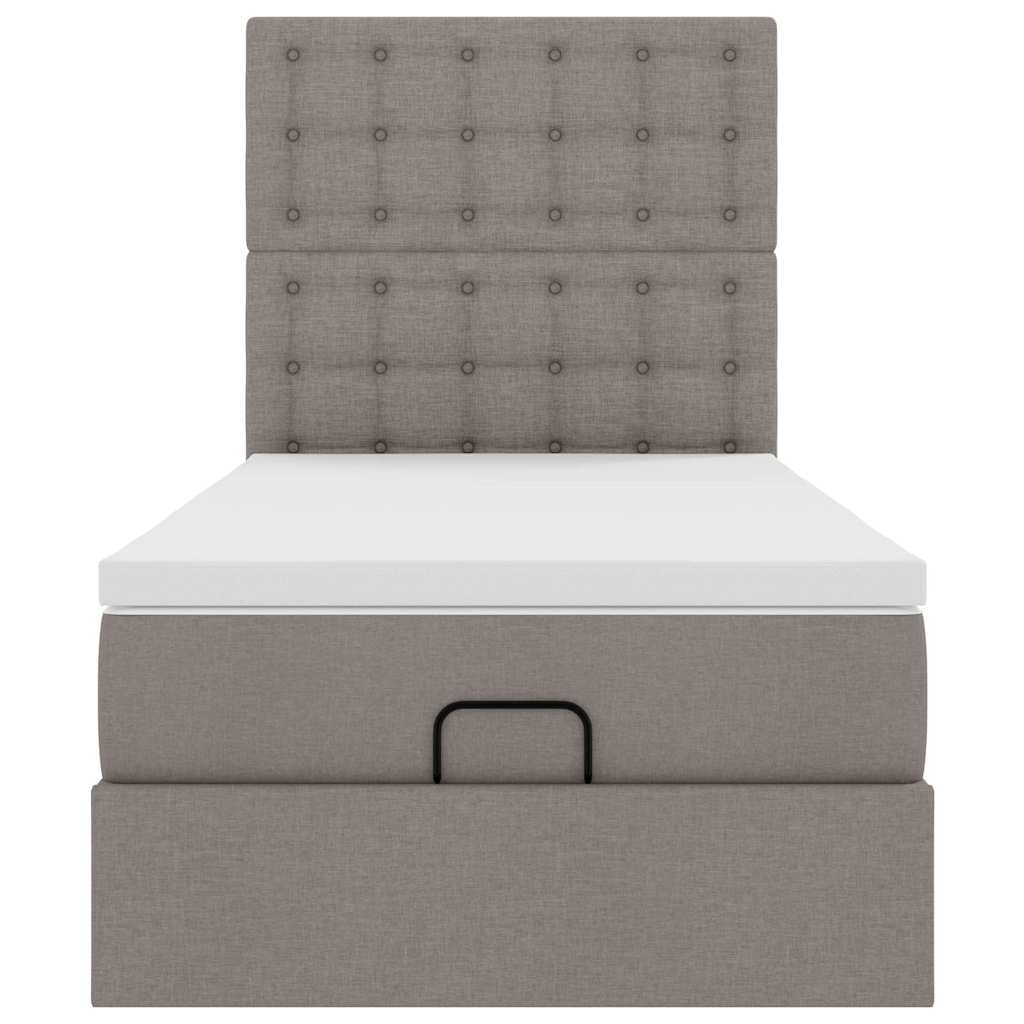 Ottoman bed met matras 80x200cm stof taupe
