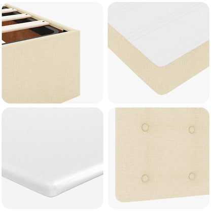 Ottoman bed met matras 80x200cm stof crèmekleurig